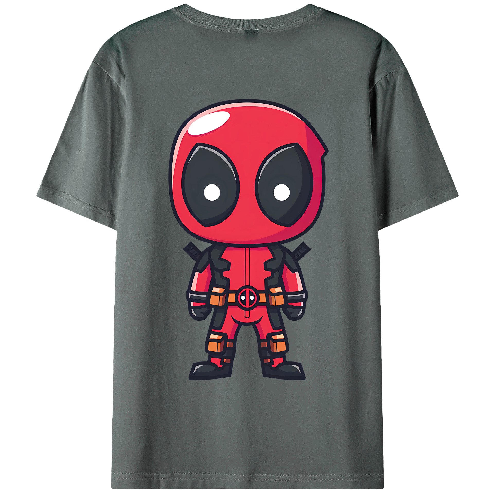 （画像用） Deadpool デッドプール 綿100％ メンズ半袖Tシャツ（バックプリント） 通気性